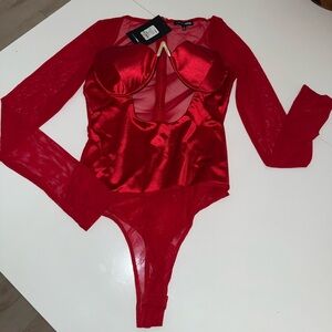 Fashion Nova Vibrant Red Bodysuit